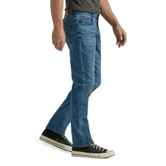 Men's Straight Tapered Active Stretch Blue Denim Jeans Pants Size 40X30 - Picture 5 of 8